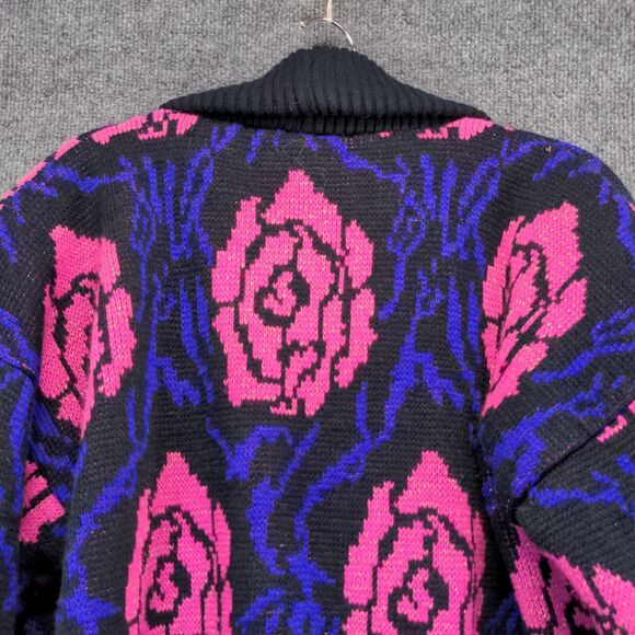 Changing Scene Women's Shawl Collar Cardigan Sweater Jacket Medium Multi Floral - Picture 6 of 12